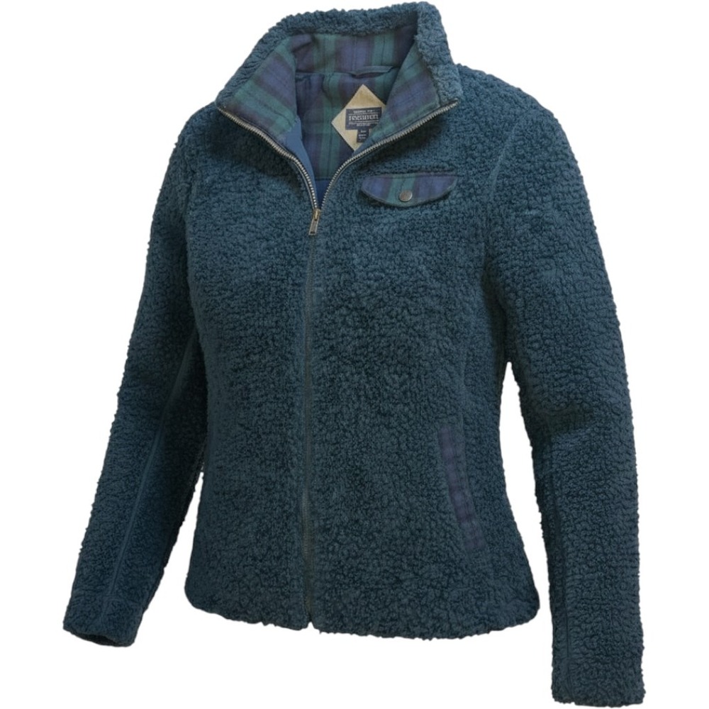 Pendleton Women's Medium - Jacket Fleece - Sherpa - Full Zip Teal/Green  Plaid